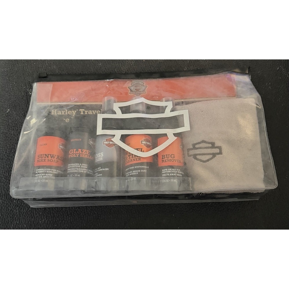 NEW Harley-Davidson Travel Care Bike Kit Set Bug Remover Cleaner‎ Gloss Wash